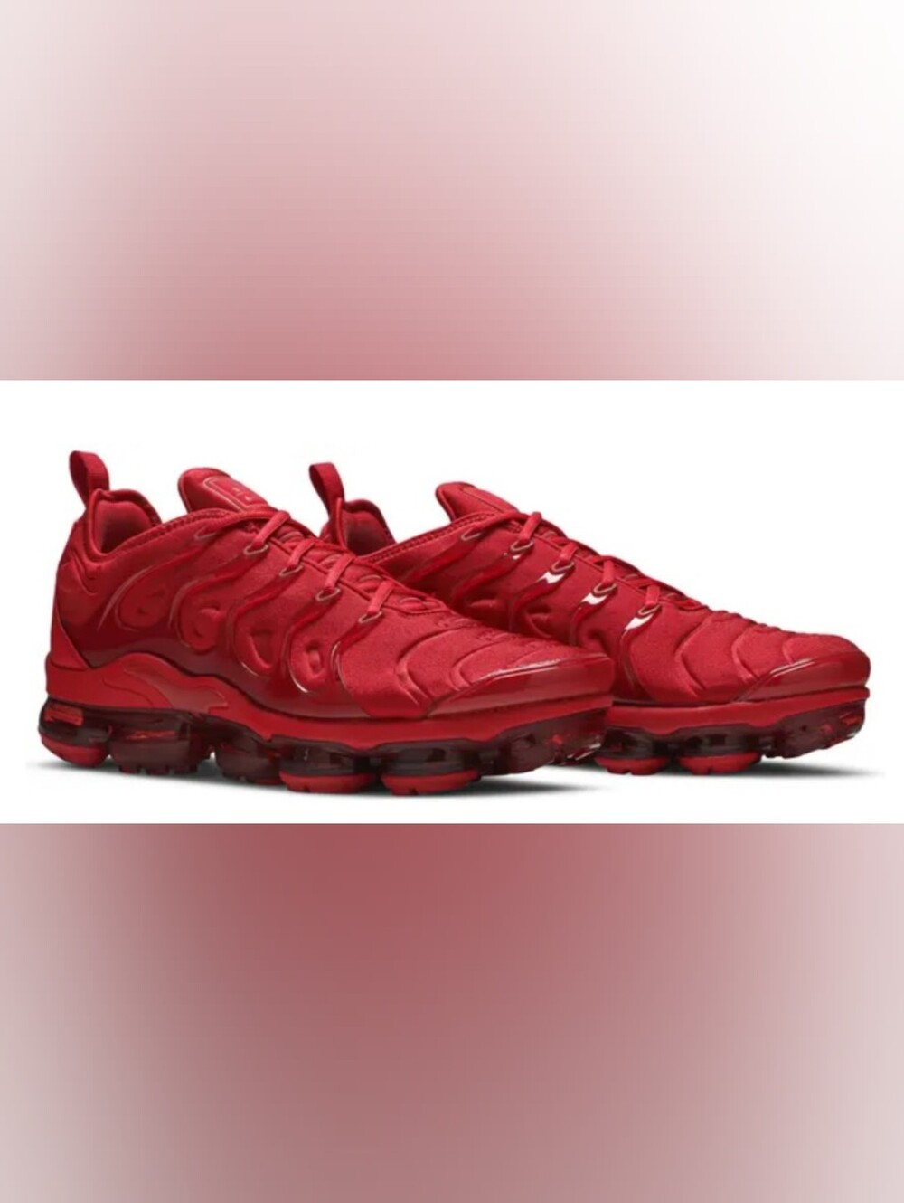 Nike Air VaporMax Plus 'Triple Red' Sneakers Men's Size 10 Used Excellent